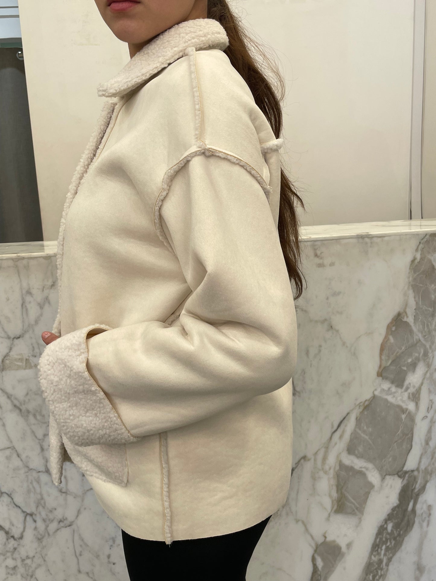 Veste suédine fourrée