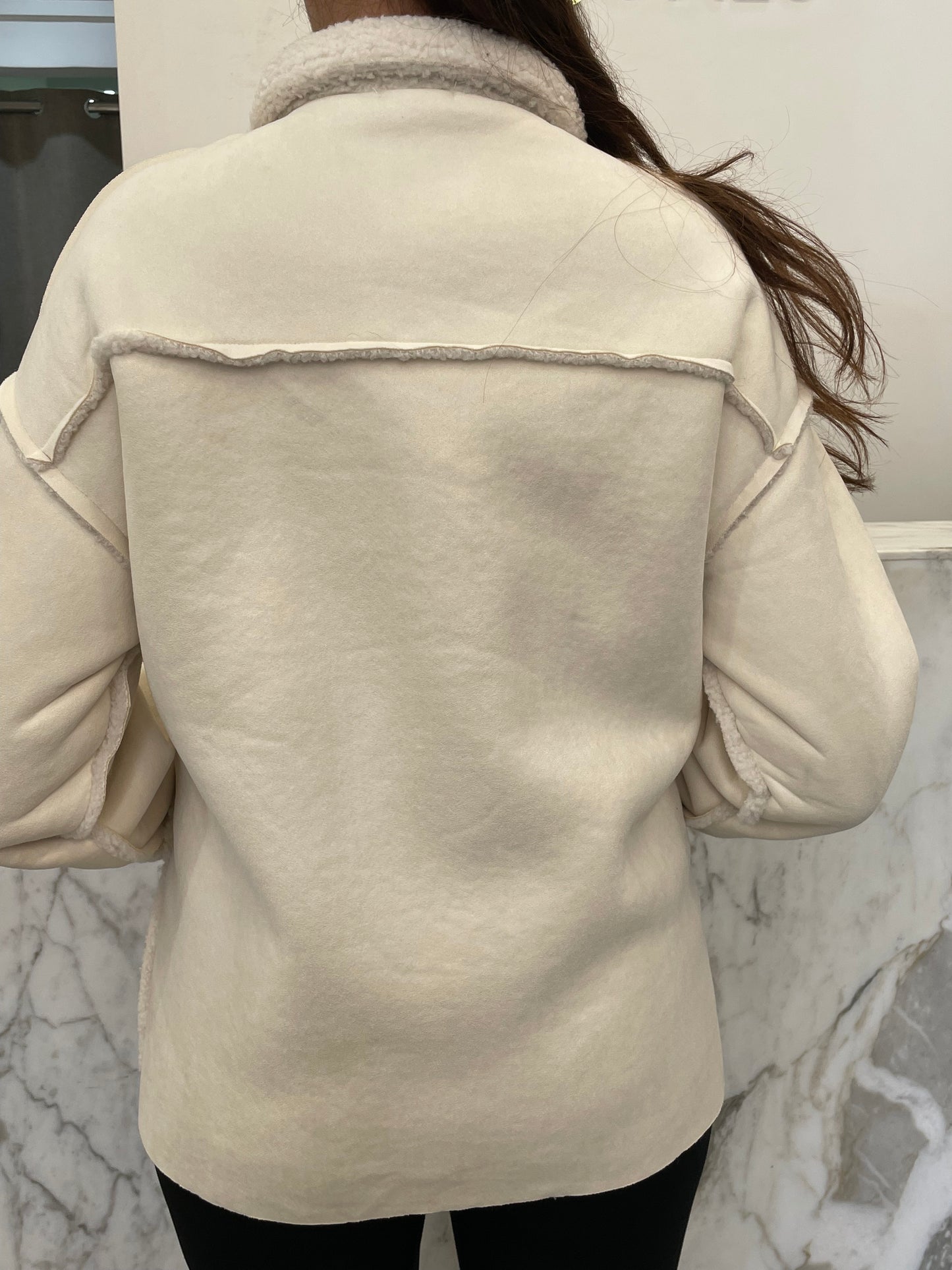 Veste suédine fourrée