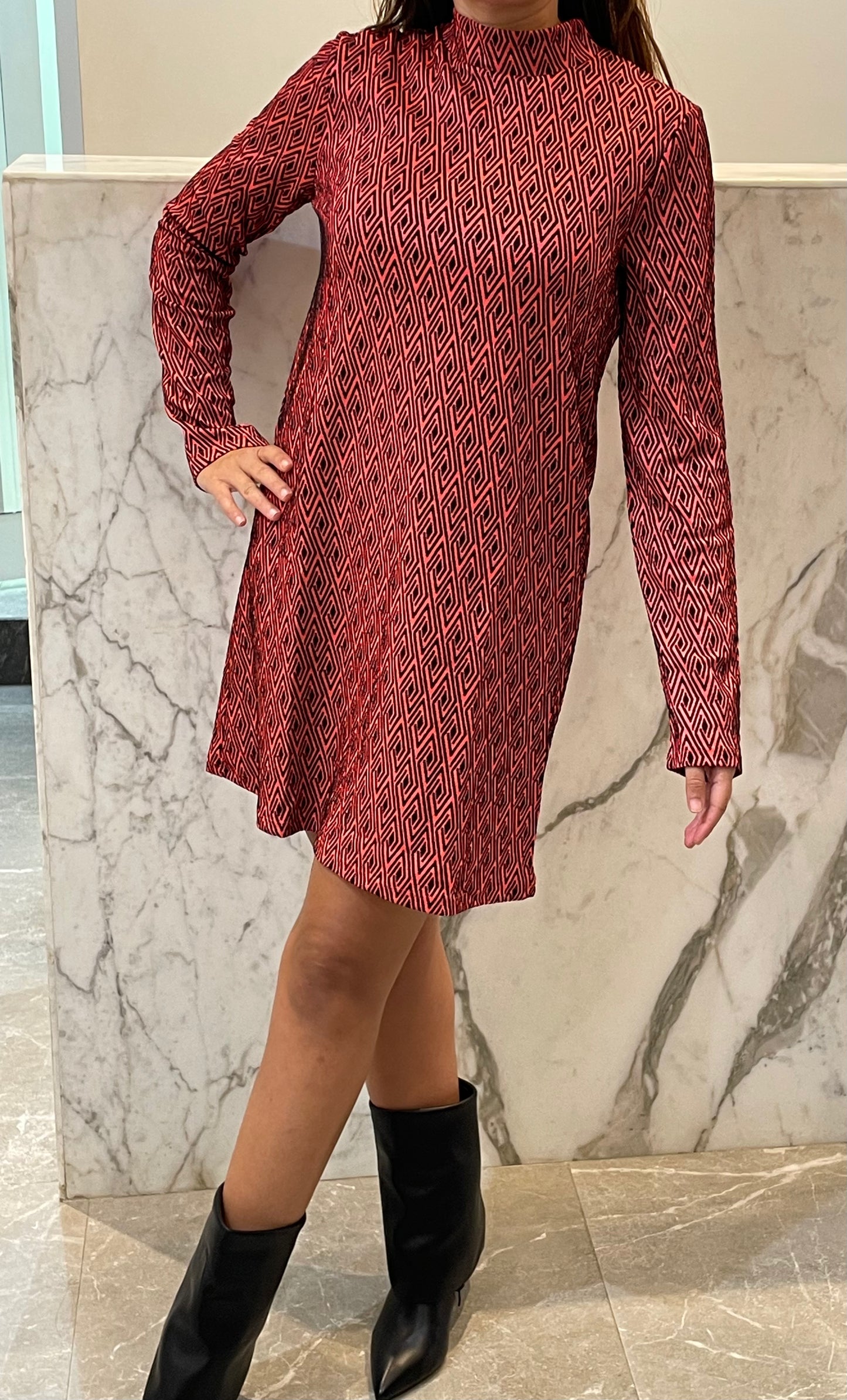 robe courte motifs noir