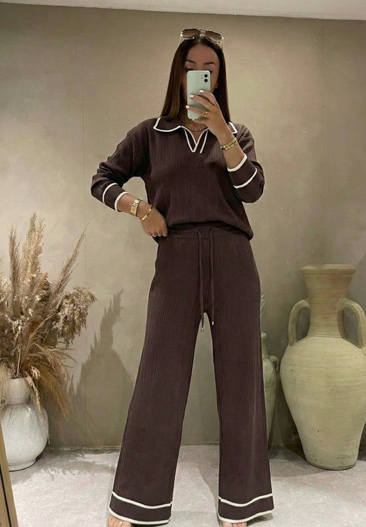 ensemble trai rayures creusées