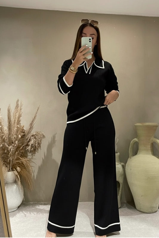 ensemble trai rayures creusées