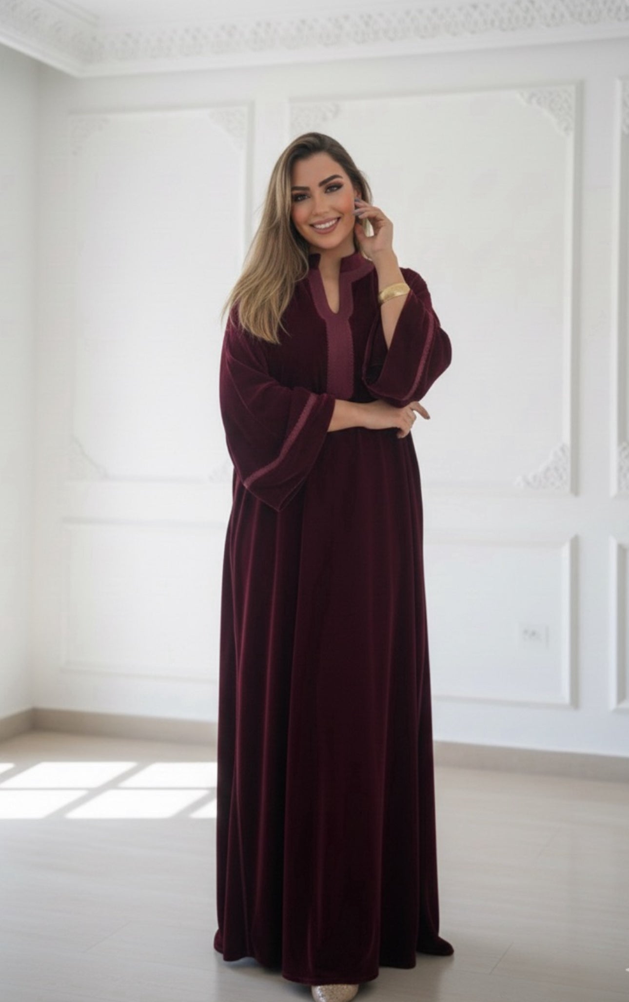 Gandoura col officier velours