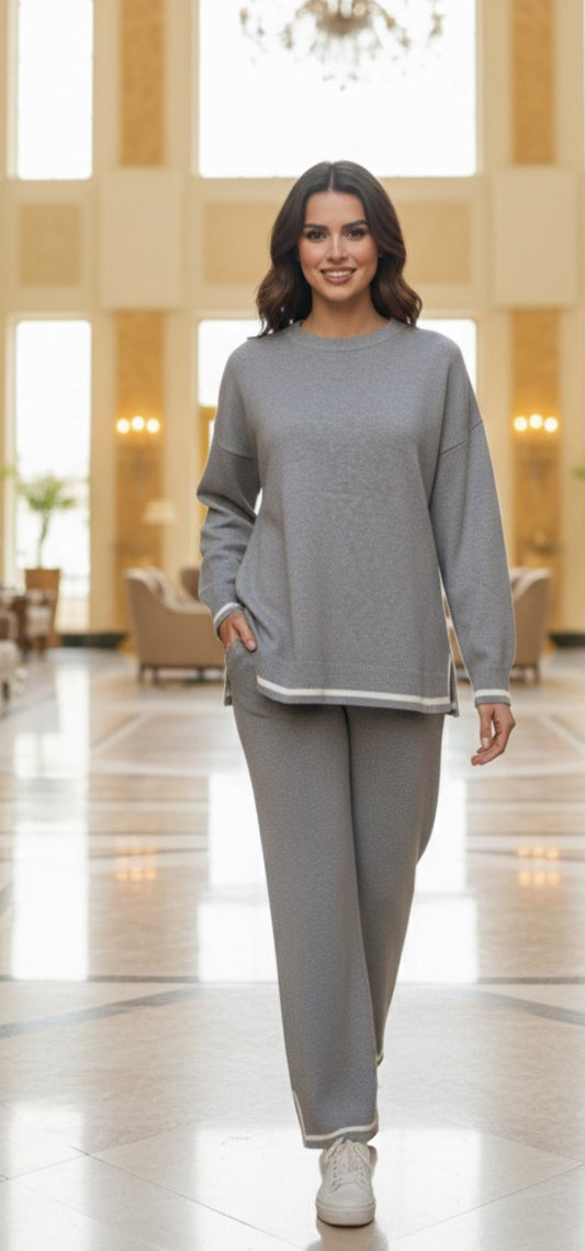 Ensemble comfy avec rayure blanche