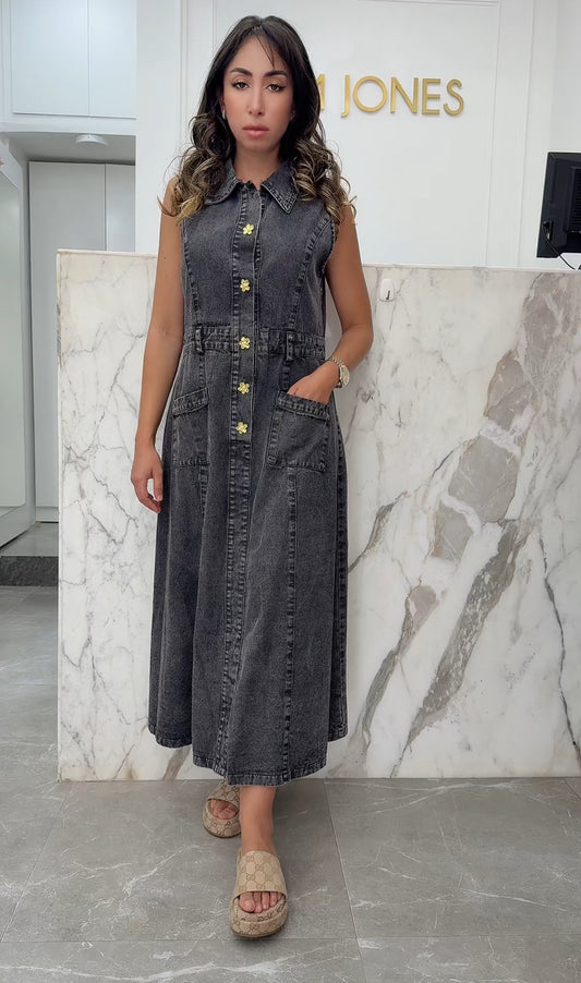 robe jean botton doréé