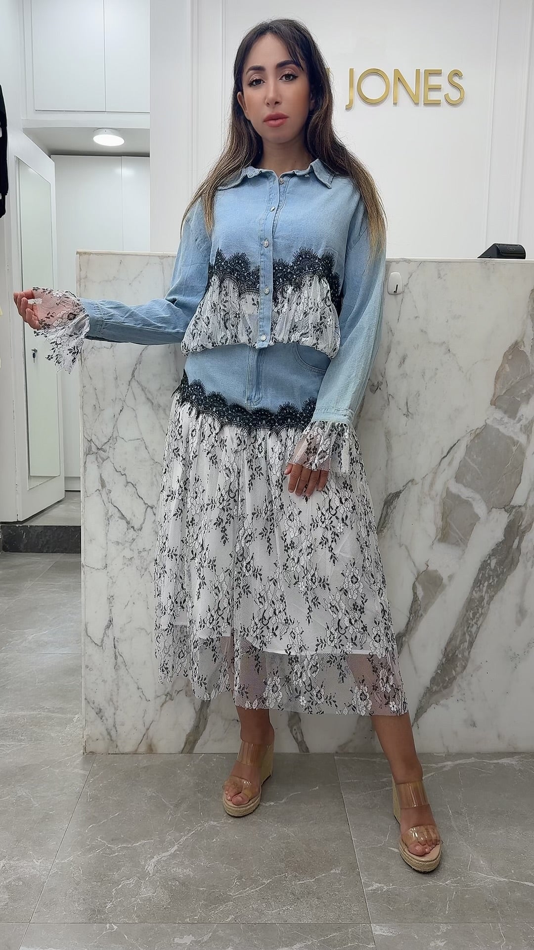 ensemble jupe jean en tulle