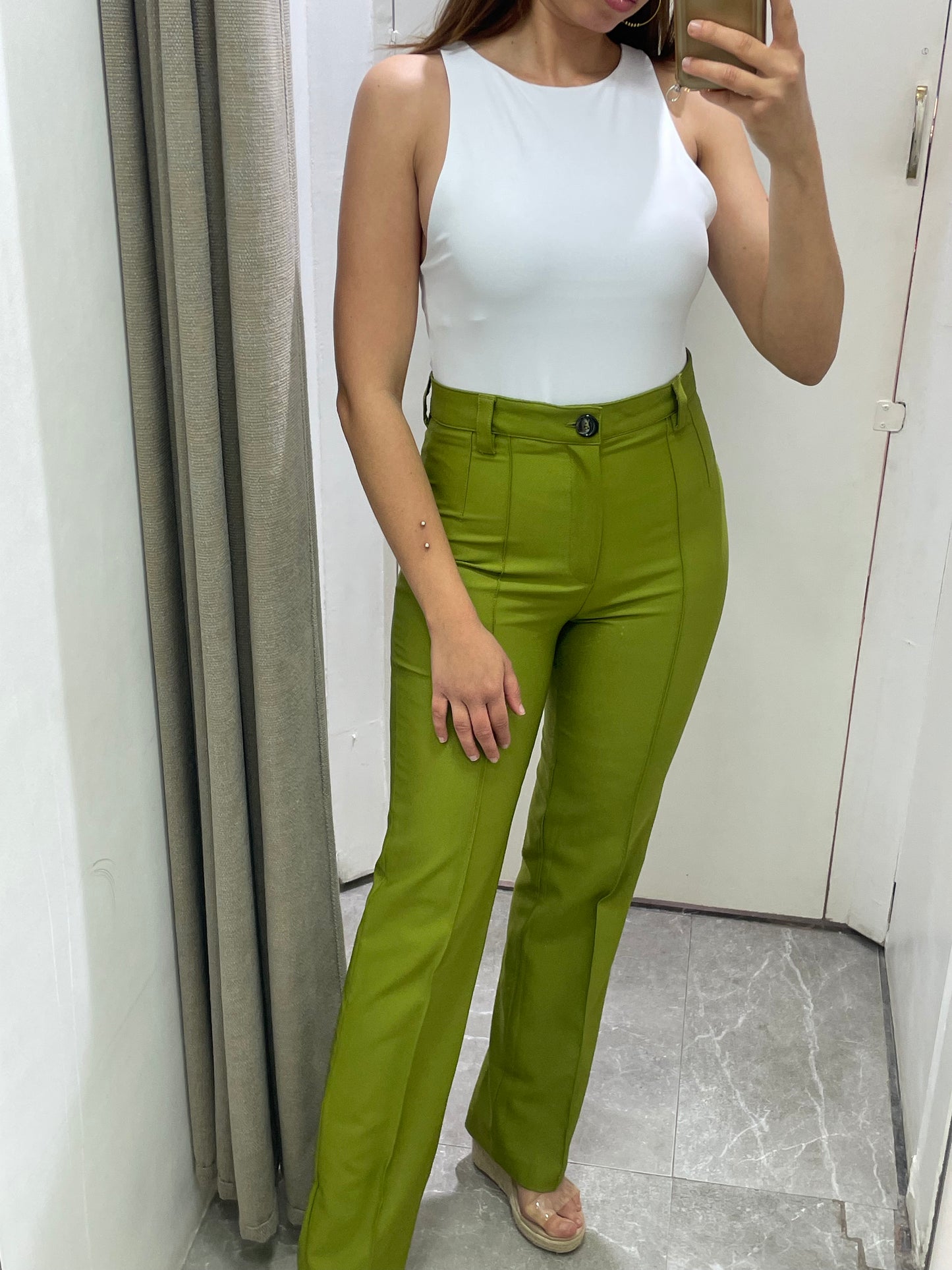 pantalon classique vert