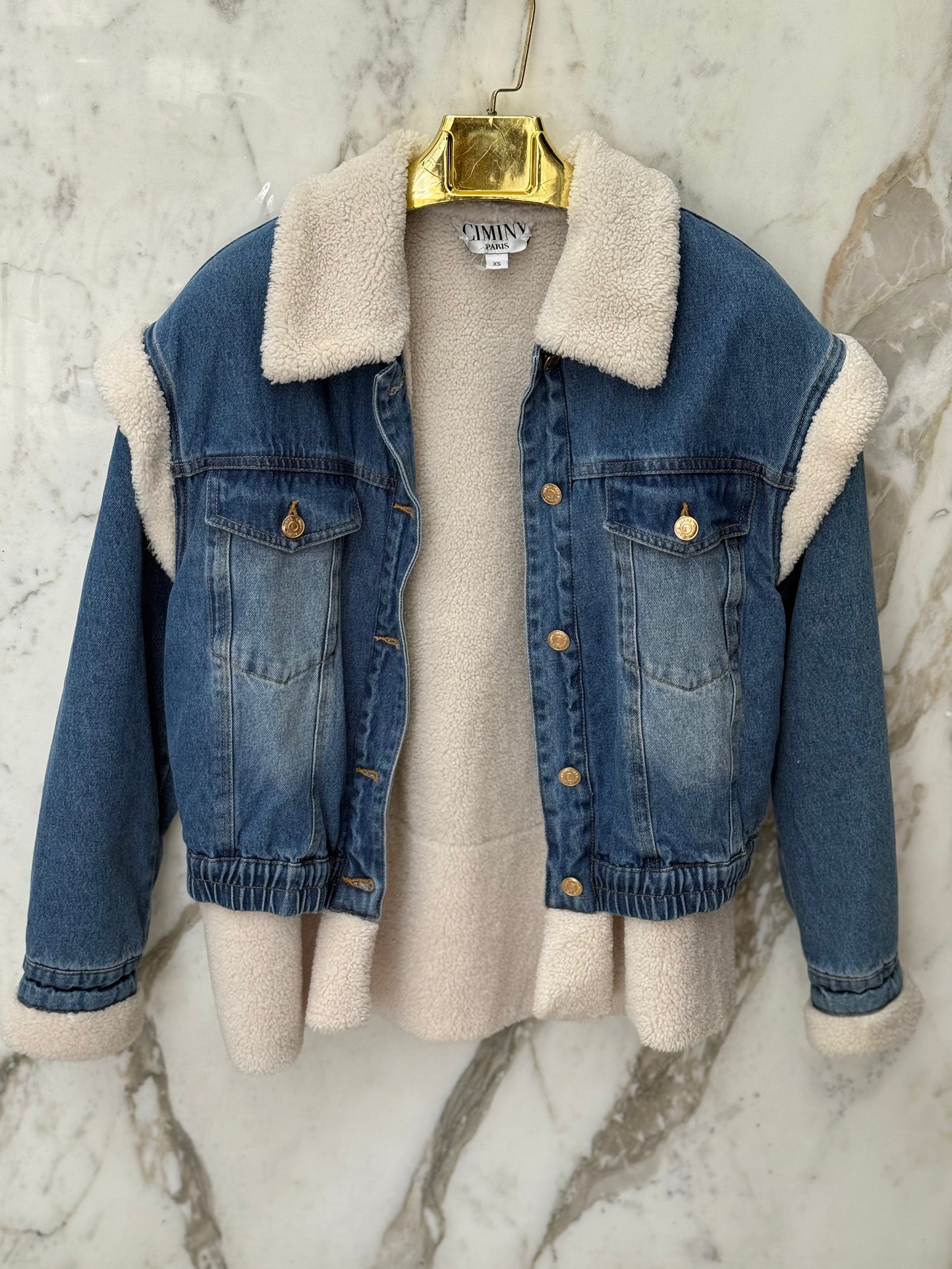 Veste jean fourrée