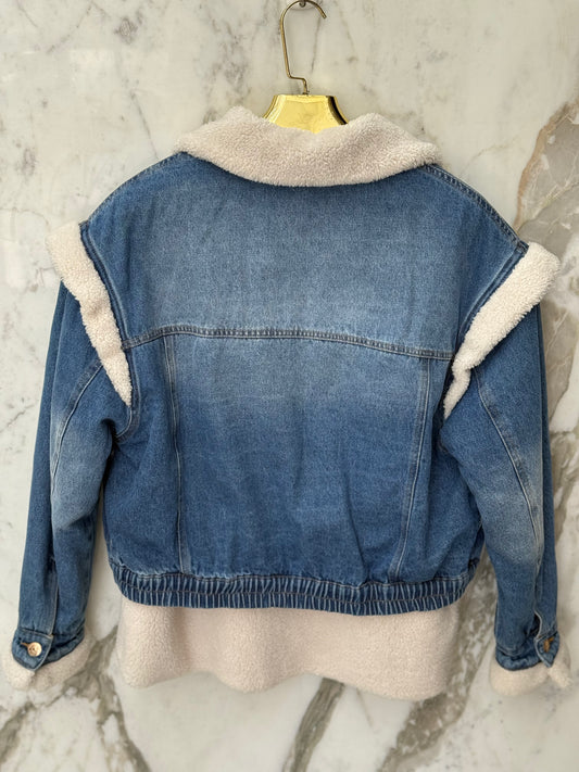 Veste jean fourrée