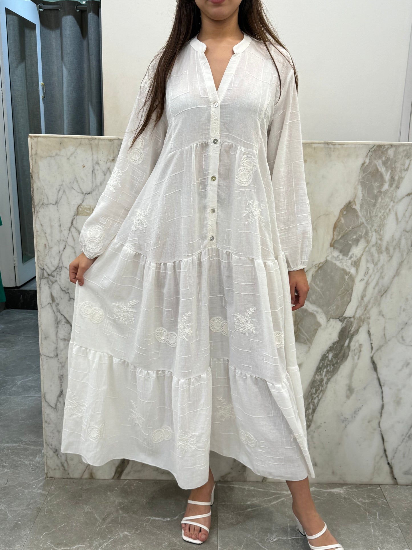 Robe blanc lin