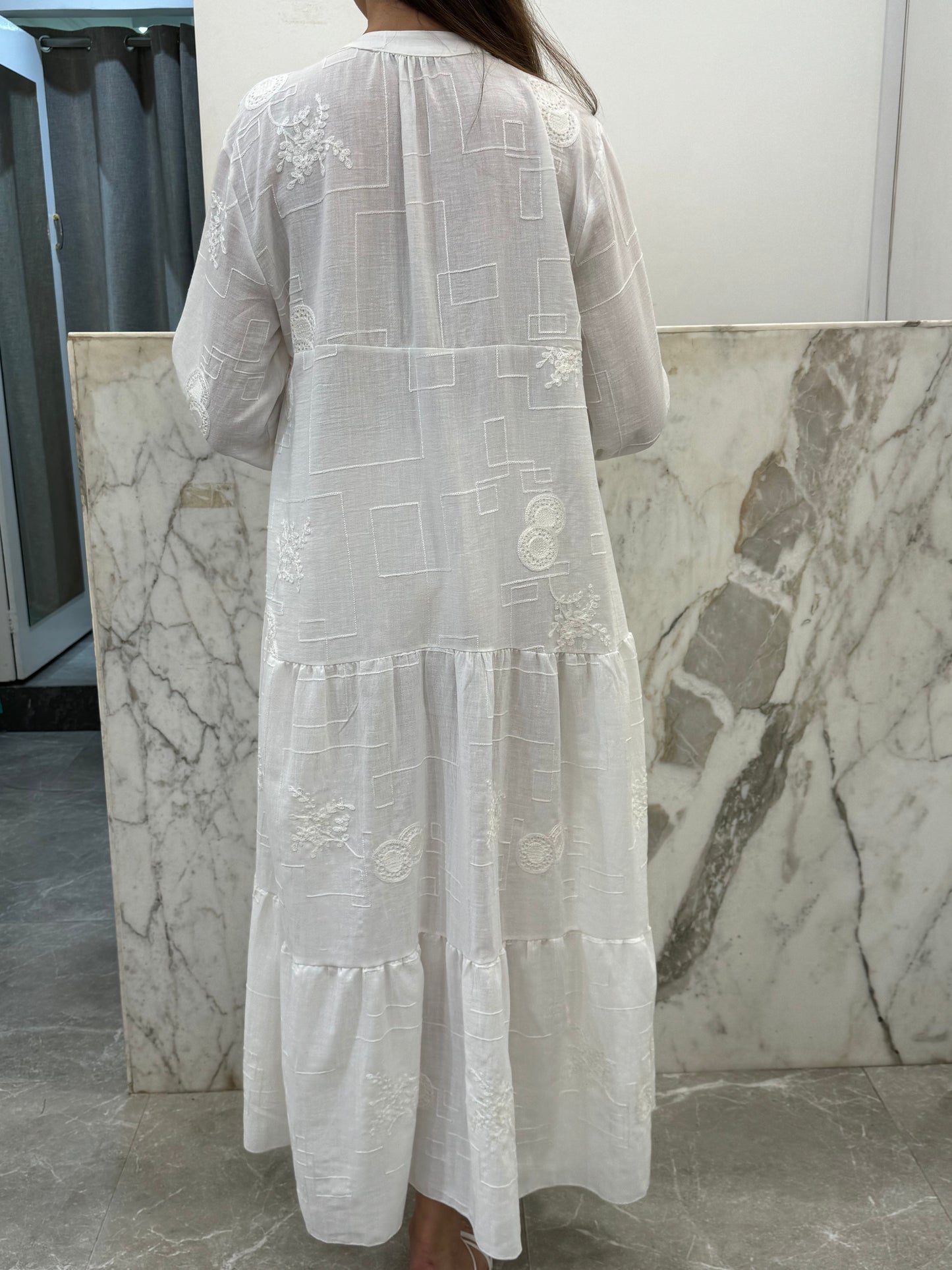 Robe blanc lin