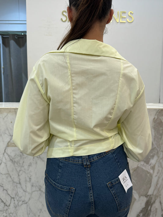 chemise cache coeur jaune